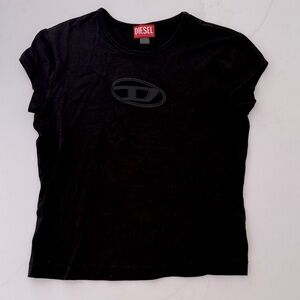 Diesel Women’s Angie Tee with Logo Cutout Patch